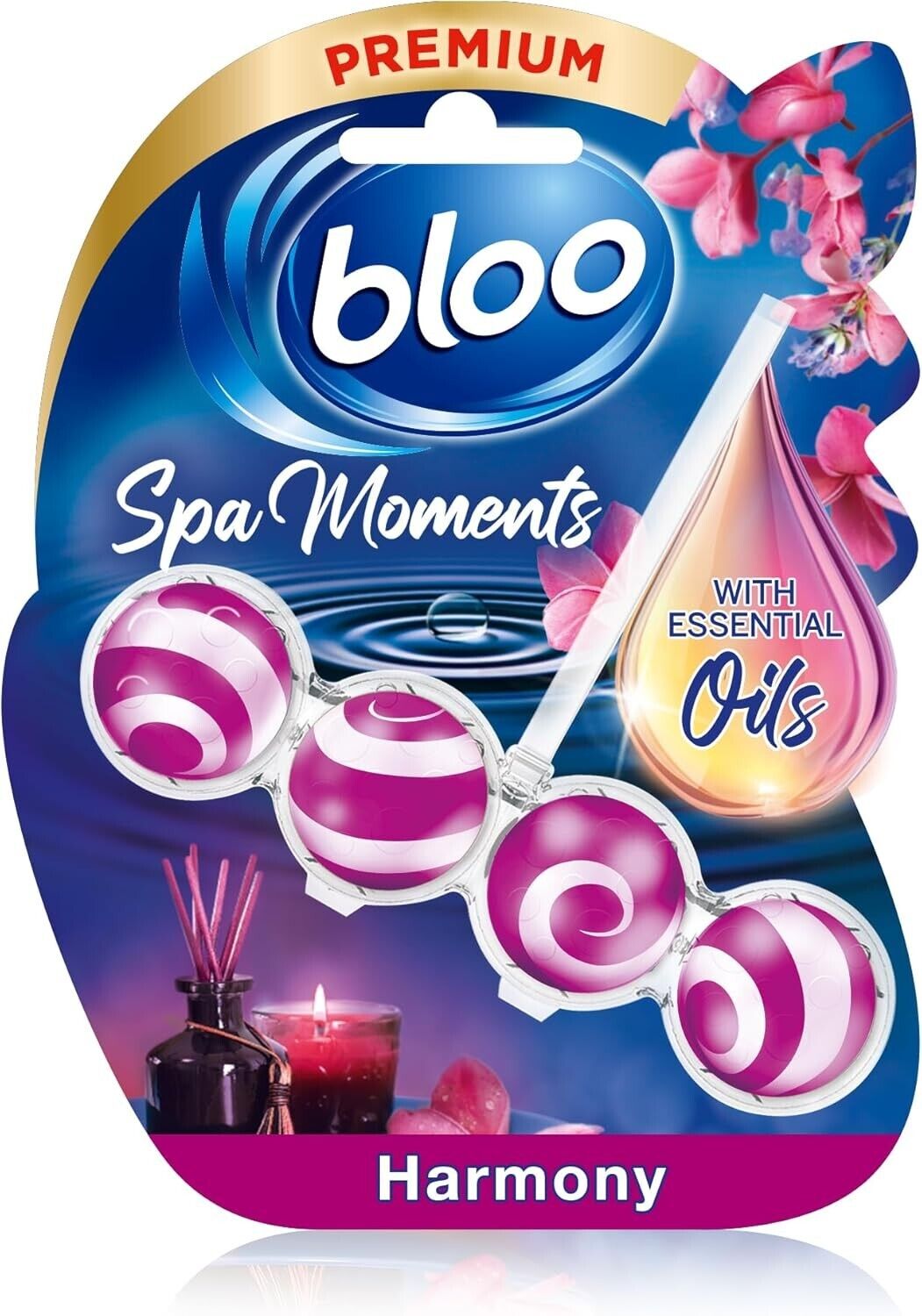 Bloo Toilet Rim Block Harmony Spa Essential Oils 50g | Daily Supplies