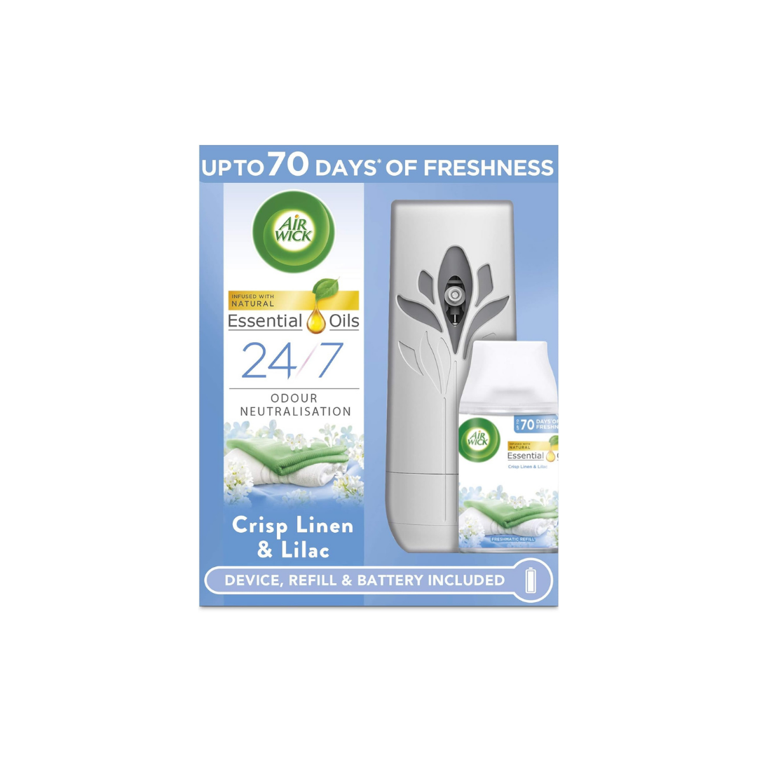 Air Wick Freshmatic Autospray & Refill Crisp Linen and White Lilac 250ml | Daily Supplies