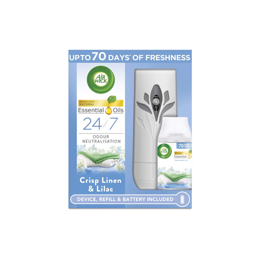 Air Wick Freshmatic Autospray & Refill Crisp Linen and White Lilac 250ml | Daily Supplies