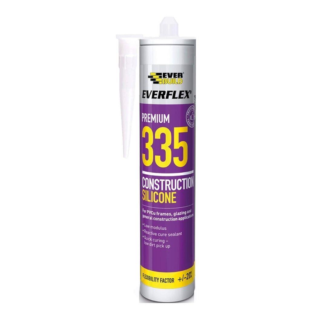 Everbuild Everflex 335 Construction Silicone Sealant Black 295ML | Daily Supplies