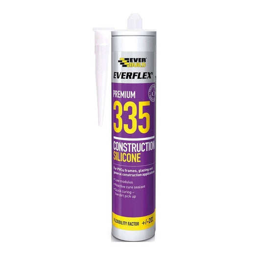 Everbuild Everflex 335 Construction Silicone Sealant Black 295ML | Daily Supplies