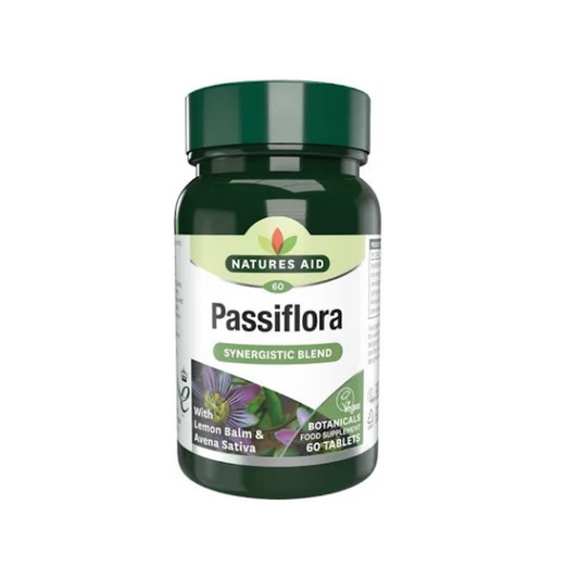 Natures Aid Passiflora Synergistic Blend Stress Relief 60 Tablets | Daily Supplies