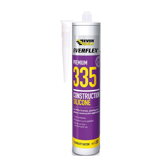 Everbuild Everflex 335 Construction Silicone Sealant White 295ml | Daily Supplies