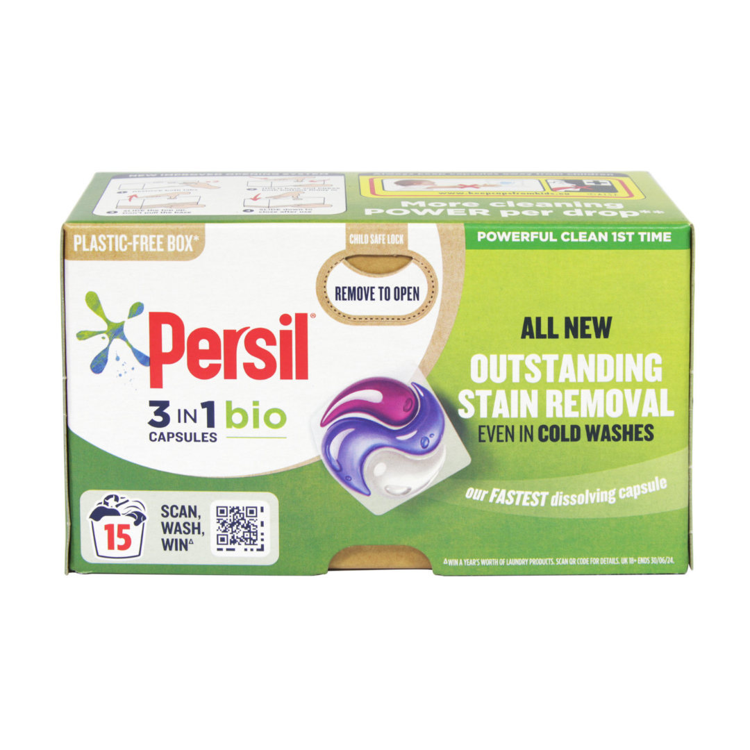 Persil 3 in 1 Bio Detergent Laundry Washing Capsules 15 Washes | Daily Supplies