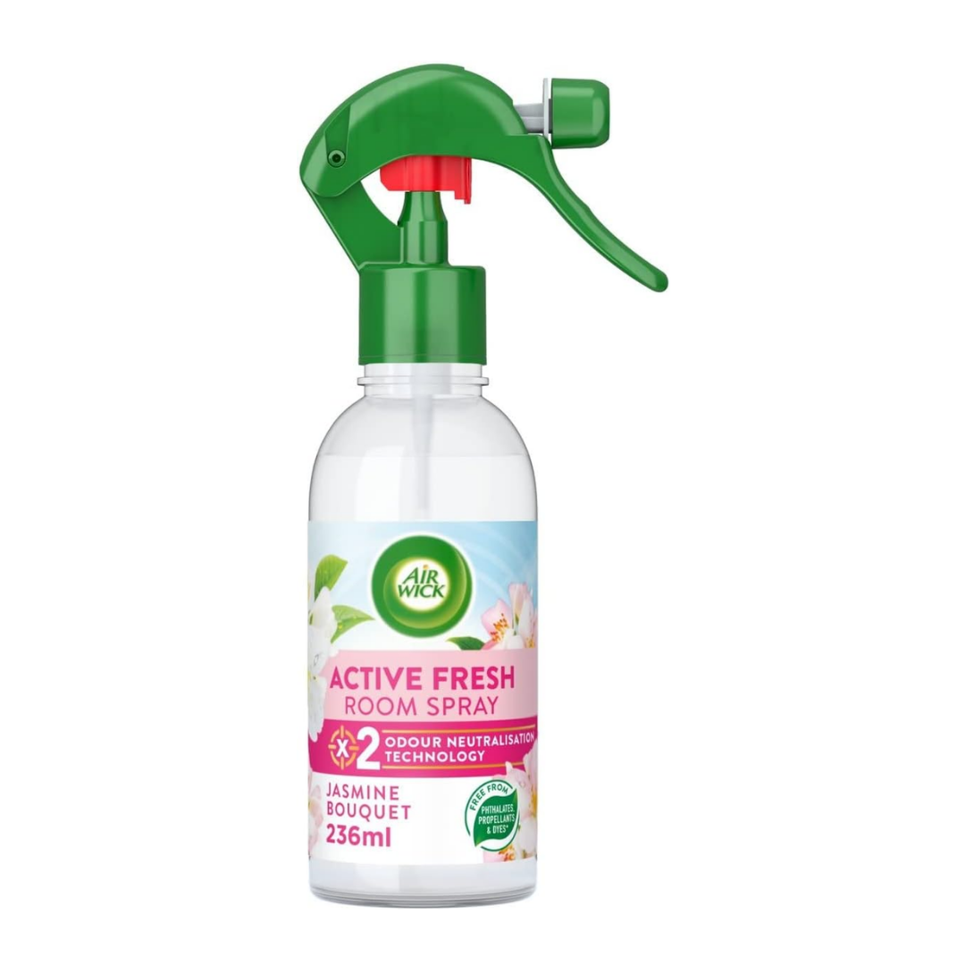 Airwick Air Freshener Active Fresh Room Spray Jasmine Bouquet 236ml | Daily Supplies
