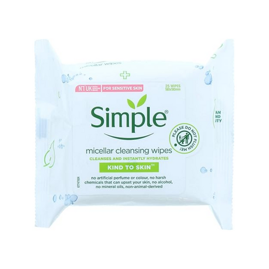 Simple Kind to Skin Micellar Cleansing Wipes 25's | Daily Supplies