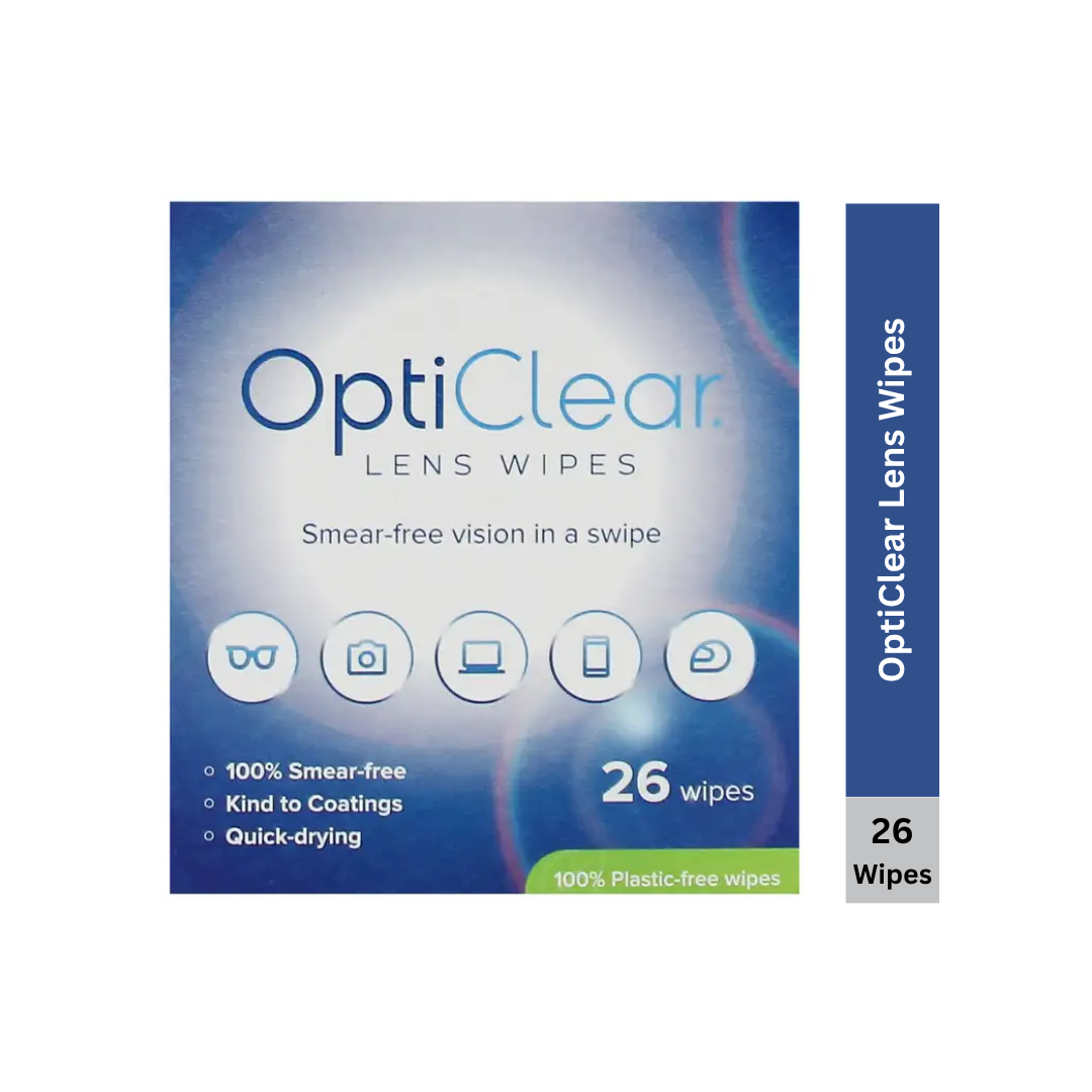 OptiClear Lens Wipes Smear-Free Quick-Drying 26 Wipes | Daily Supplies