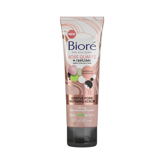 Biore Rose Quartz and Charcoal Face Scrub for Oily Skin 110 ml | Daily Supplies