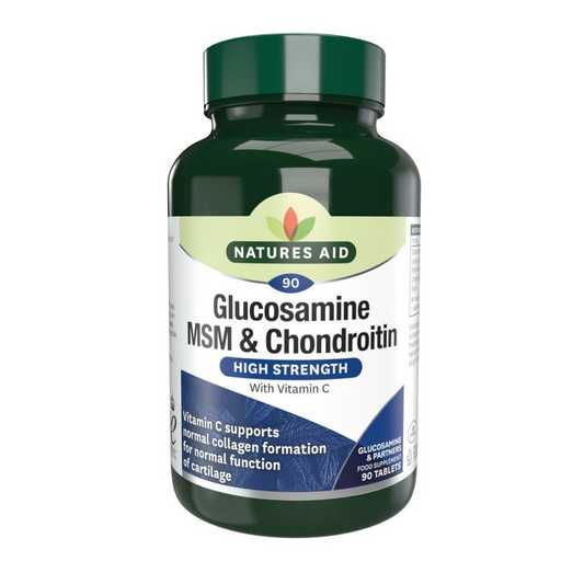 Natures Aid Glucosamine MSM & Chondroitin With Vitamin C 90 Tablets | Daily Supplies