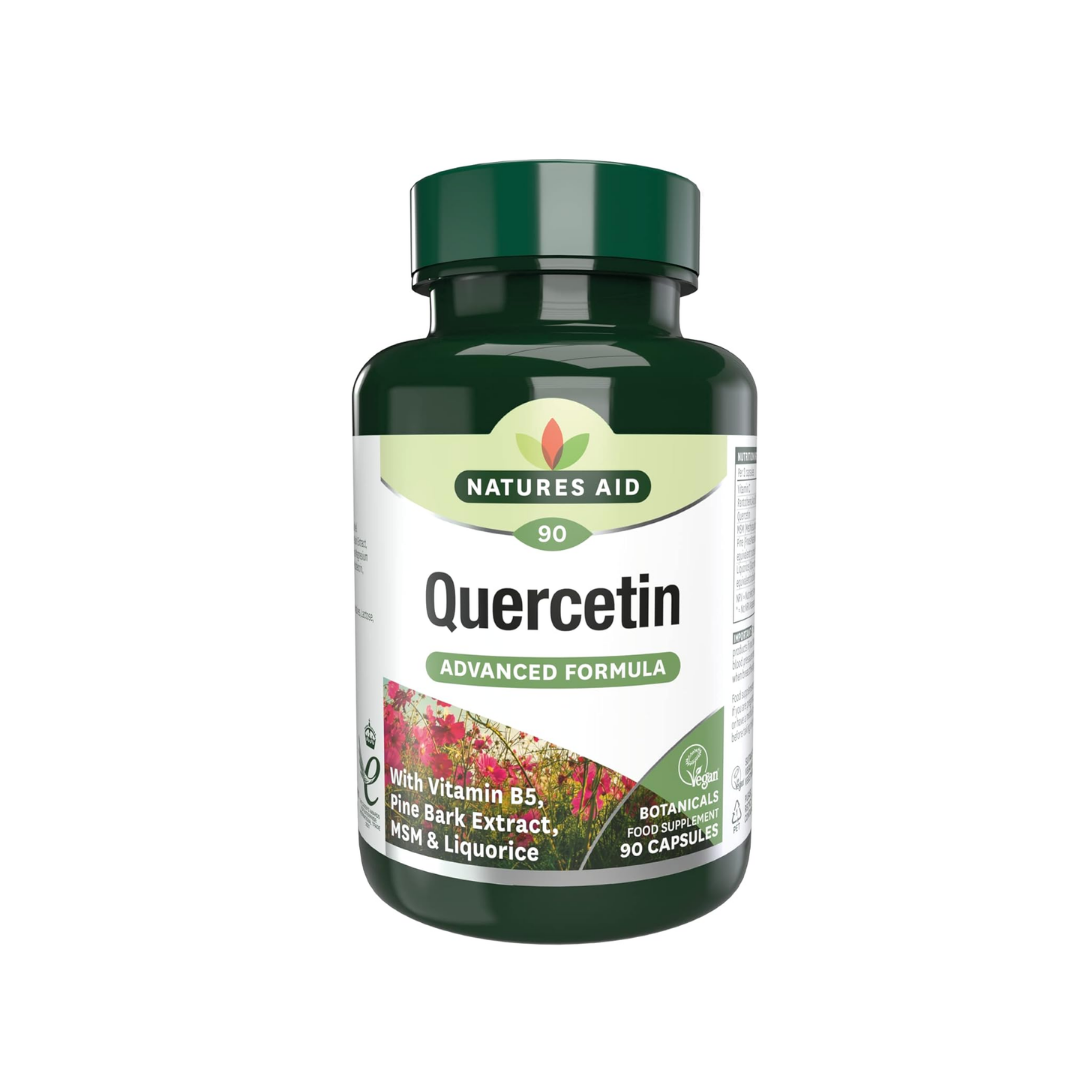 Natures Aid Quercetin Advanced Formula with Vitamin B5 90 Capsules | Daily Supplies