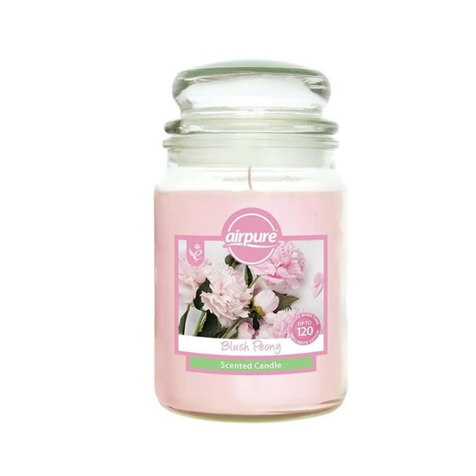 Airpure Blush Peony Scented Candle Jar Large for Home Décor 18 oz | Daily Supplies