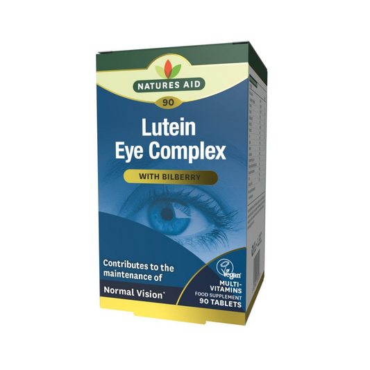Natures Aid Lutein Eye Complex with Bilberry for Eyes 90 Tablets | Daily Supplies