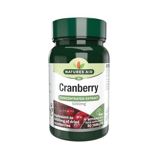 Natures Aid Cranberry Concentrate Extract Supplement 30 Tablets | Daily Supplies