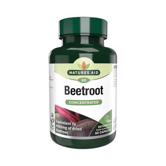 Natures Aid Beetroot Equivalent to 4620mg of Dried Root 60 Capsules | Daily Supplies