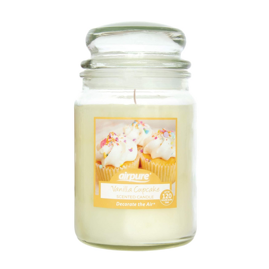 Airpure Vanilla Cupcake Scented Candle Upto 120 Hours Time 510g | Daily Supplies