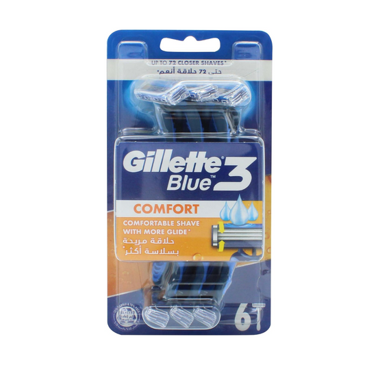 Gillette Blue III Disposable Razors for Men 6 Count Pack | Daily Supplies