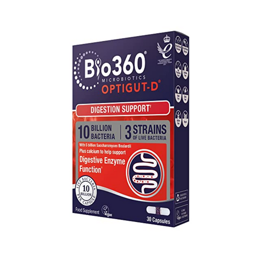 Natures Aid Bio360 OptiGUT-D Digestion Support 30 Capsules | Daily Supplies