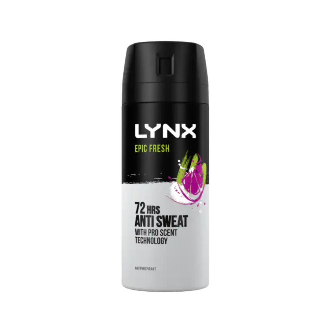 Lynx Epic Fresh 72-Hour Anti-Sweat Deodorant Spray for Men 150ml | Daily Supplies