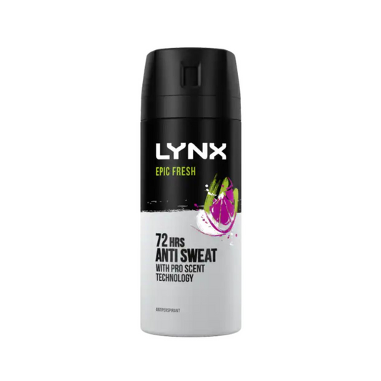 Lynx Epic Fresh 72-Hour Anti-Sweat Deodorant Spray for Men 150ml | Daily Supplies
