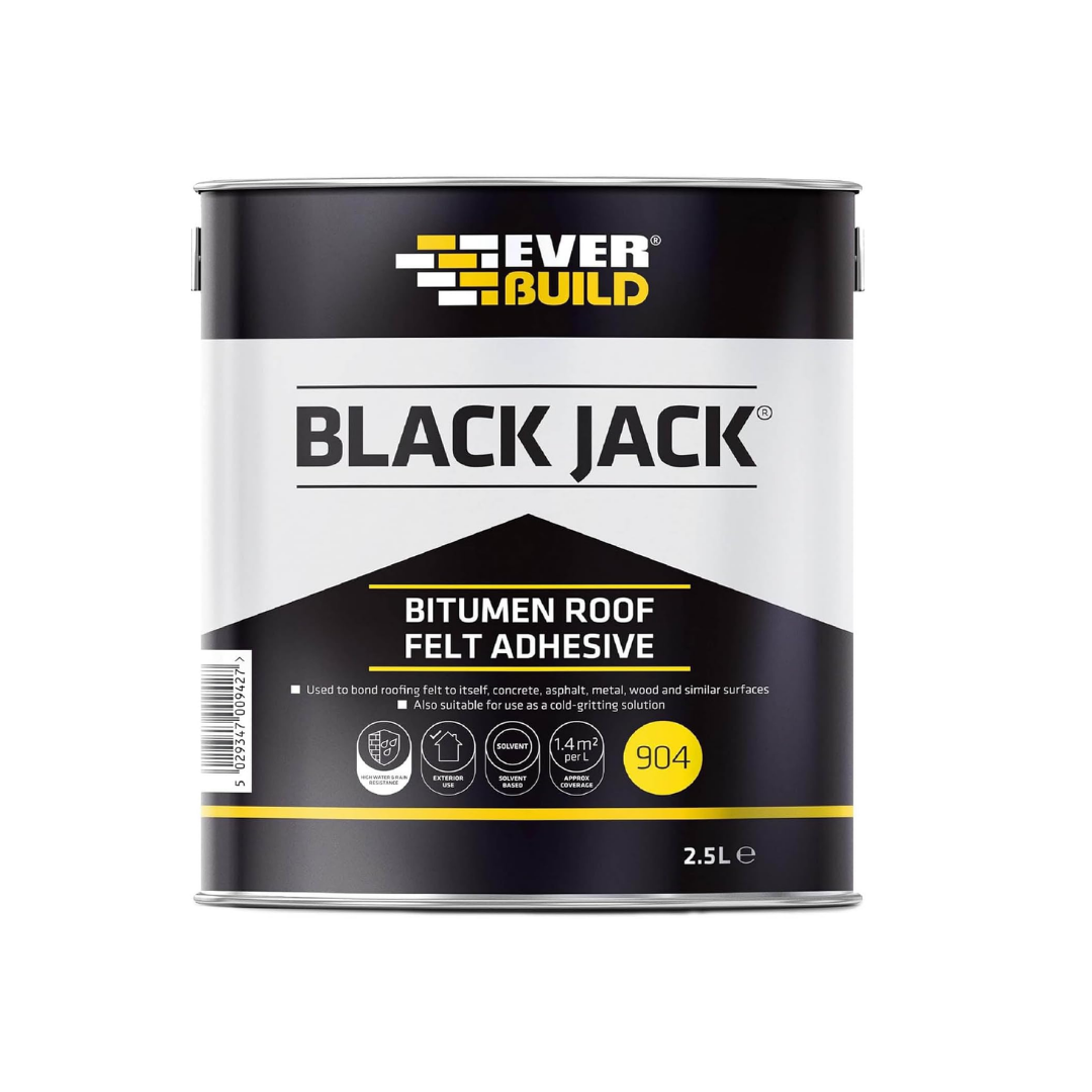 Everbuild Black Jack 904 Bitumen Roof Felt Adhesive Black 2.5 Litre | Daily Supplies