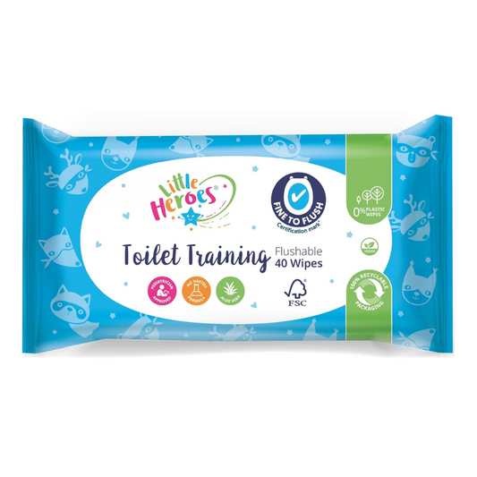 Little Heroes Toilet Training Flushable Baby Wipes 40 Wipes | Daily Supplies