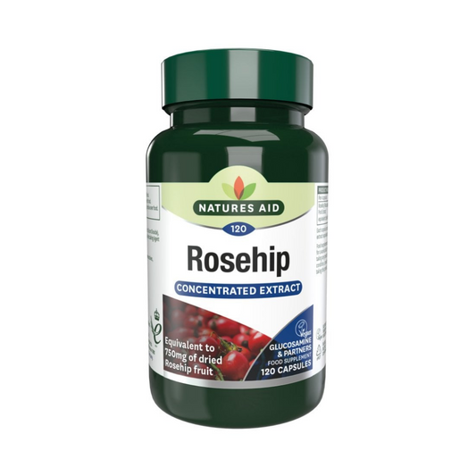 Natures Aid Rosehip concentrated Extract 750mg 120 Capsules | Daily Supplies