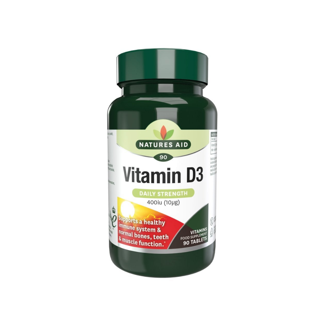 Natures Aid Vitamin D3 Daily Strength 400iu 90 Tablets | Daily Supplies