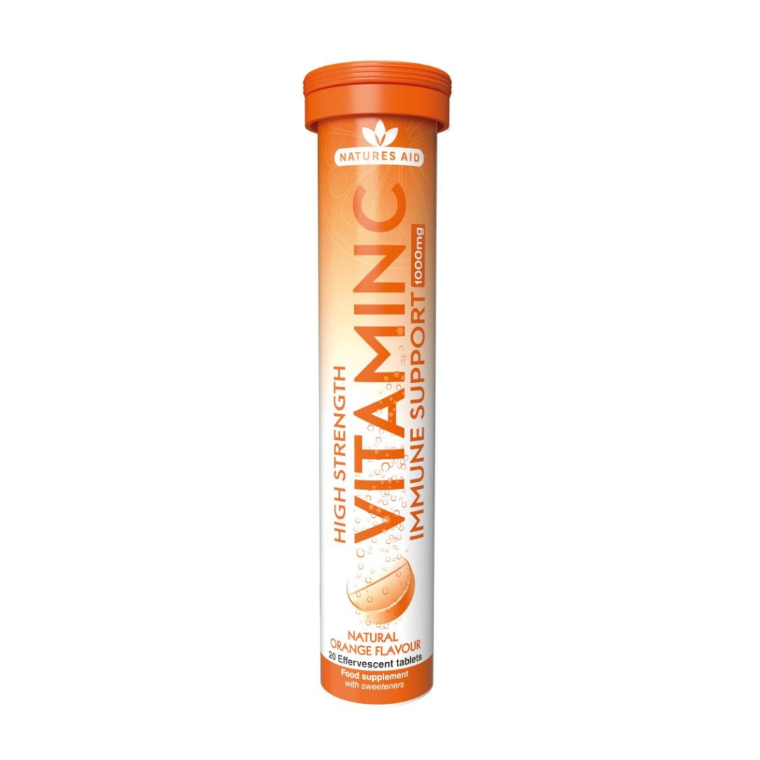 Natures Aid High Strength Vitamin C 1000 mg Effervescent 20 Tablets | Daily Supplies