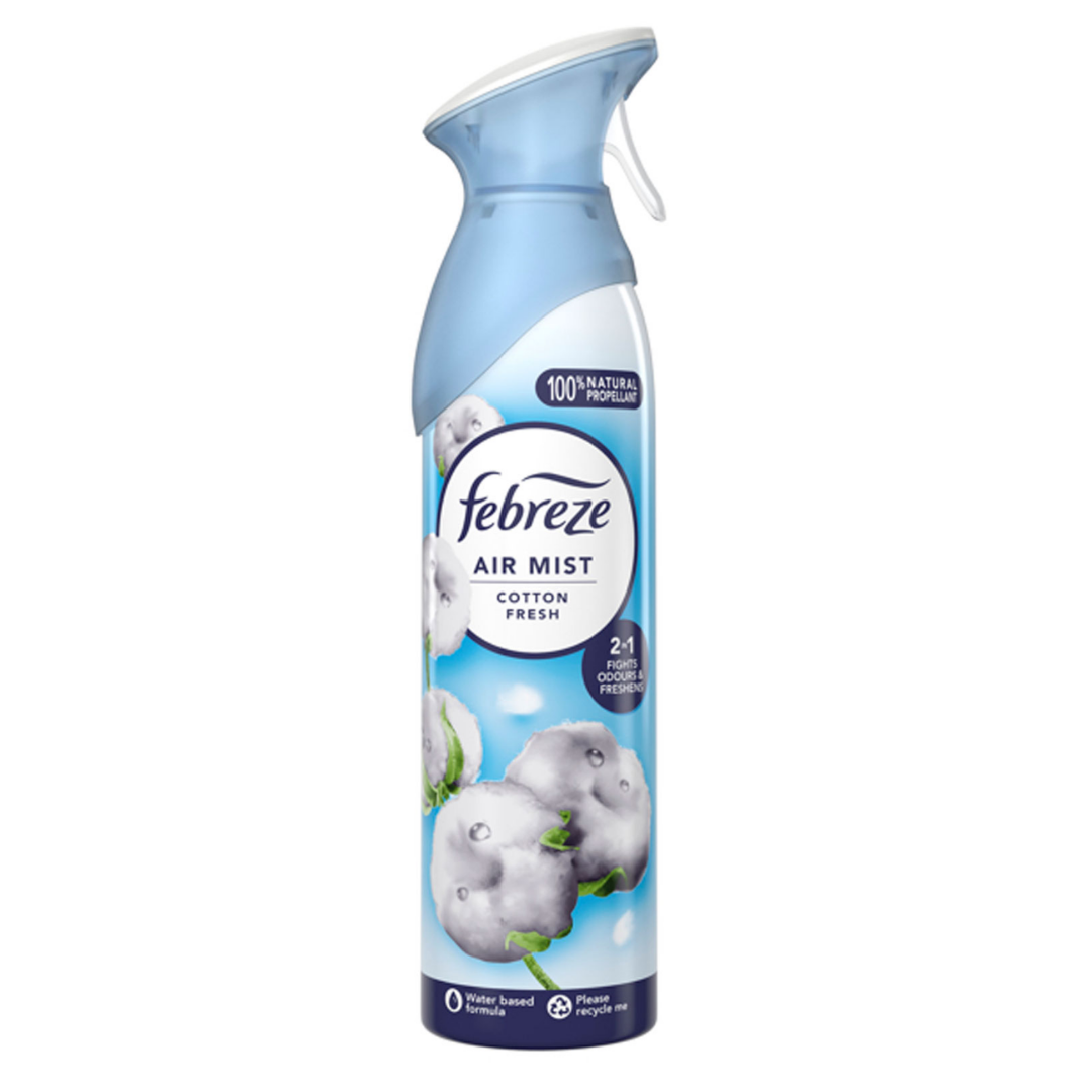 Febreze Air Mist Cotton Fresh Air Freshener Odour Eliminator 185ml | Daily Supplies