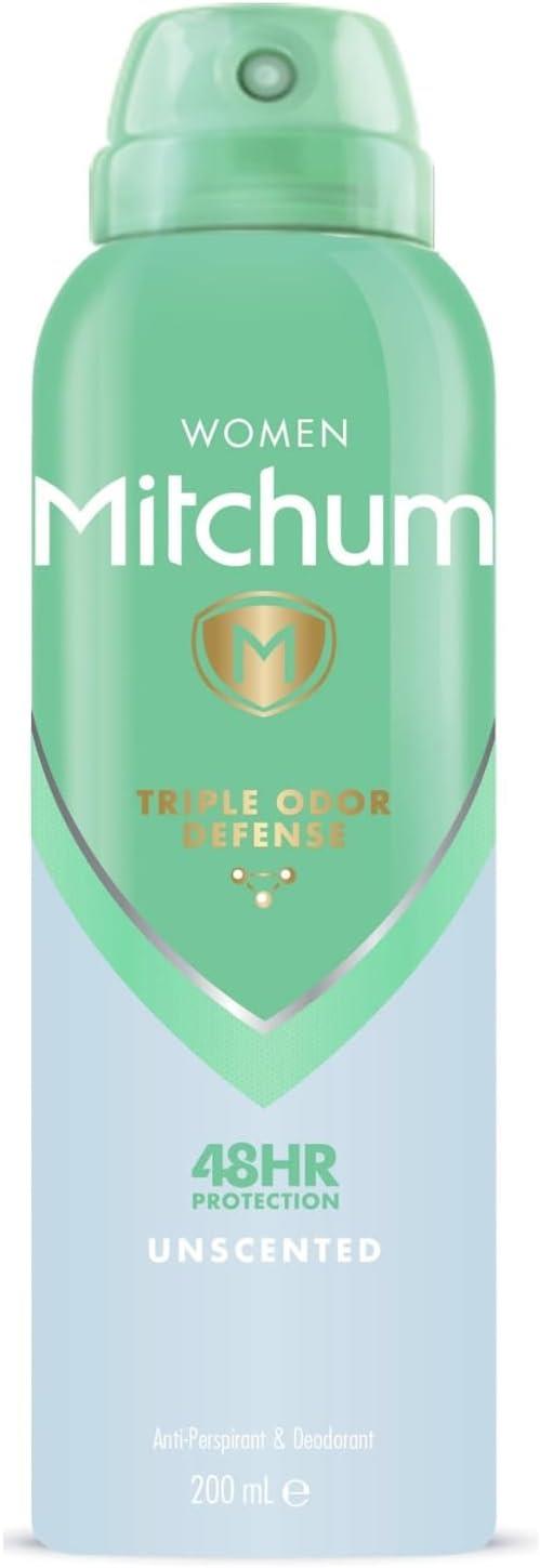 Mitchum Women Triple Odor Defense 48HR Protection Deodorant & Anti-Perspirant Unscented 200ml | Daily Supplies