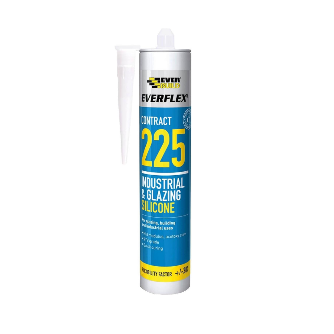 Everbuild 225 Contract Industrial Glazing Silicone Sealant 295ML | Daily Supplies