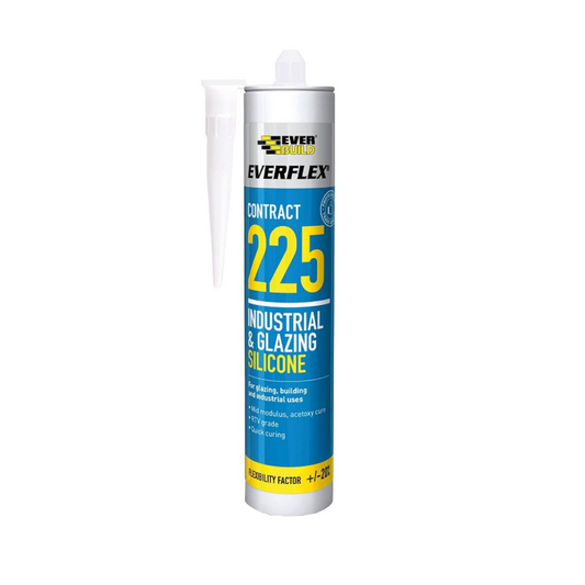 Everbuild 225 Contract Industrial Glazing Silicone Sealant 295ML | Daily Supplies