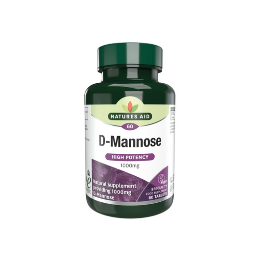 Natures Aid D-Mannose High Potency 1000mg Vegan 60 Tablets | Daily Supplies