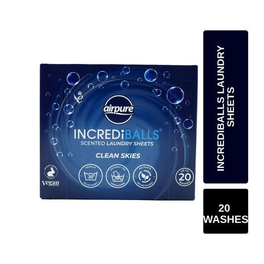 Airpure Incrediballs Laundry Sheets Clean Skies 20 Washes | Daily Supplies