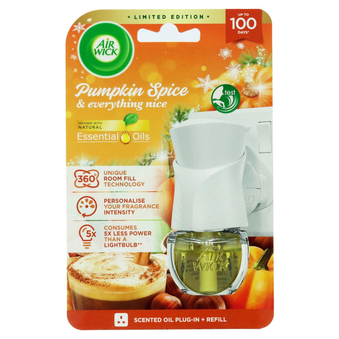 Air Wick Plug in Diffuser Kit Pumpkin Spice - 19 ML | Daily Supplies