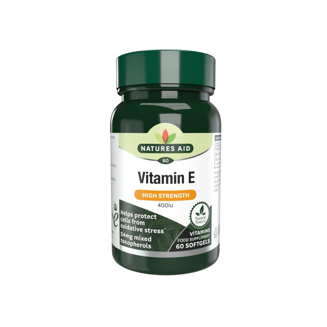 Natures Aid Vitamin E High Strength 400IU 60 Softgels | Daily Supplies