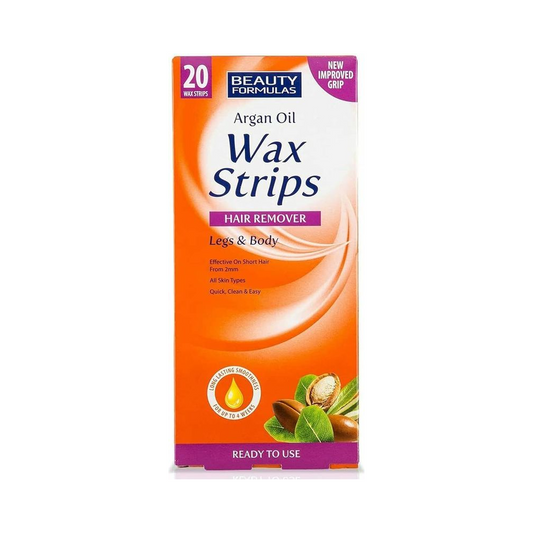 Beauty Formulas Argan Oil Wax Strips Legs & Body 20s | Daily Supplies