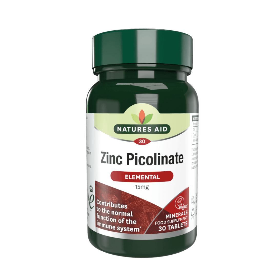 Natures Aid Zinc Picolinate Elemental 15mg 30 Tablets | Daily Supplies
