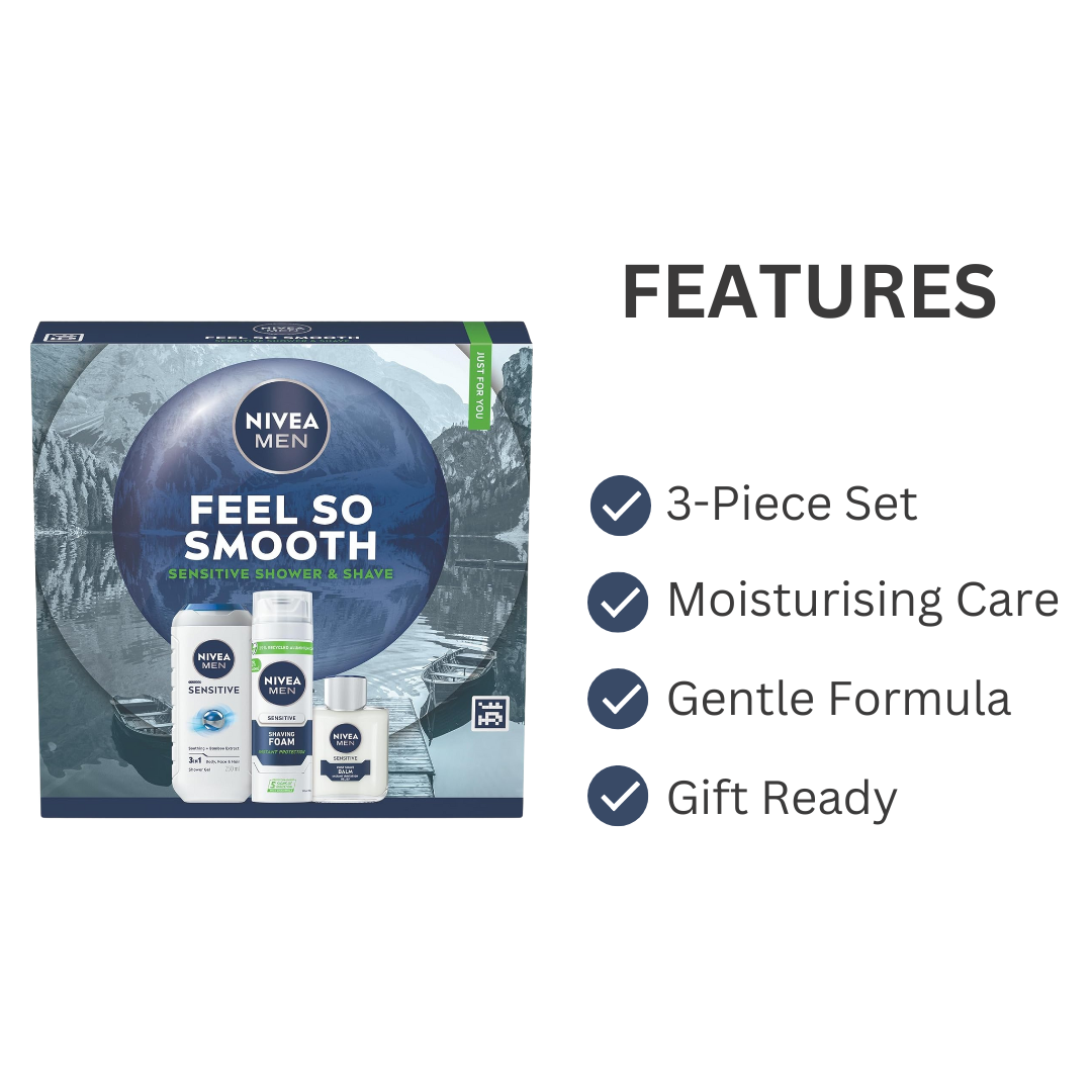 Nivea Men Feel So Smooth Gift Set 3 Piece | Daily Supplies