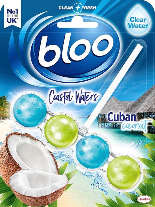 Bloo Toilet Rim Block Coastal Waters Cuban Coconut 50 G | Daily Supplies