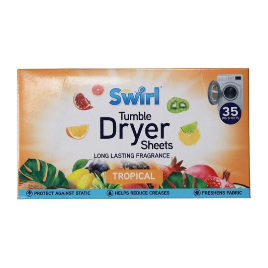 Swirl Tumble Dryer Sheets Tropical 35 PK | Daily Supplies