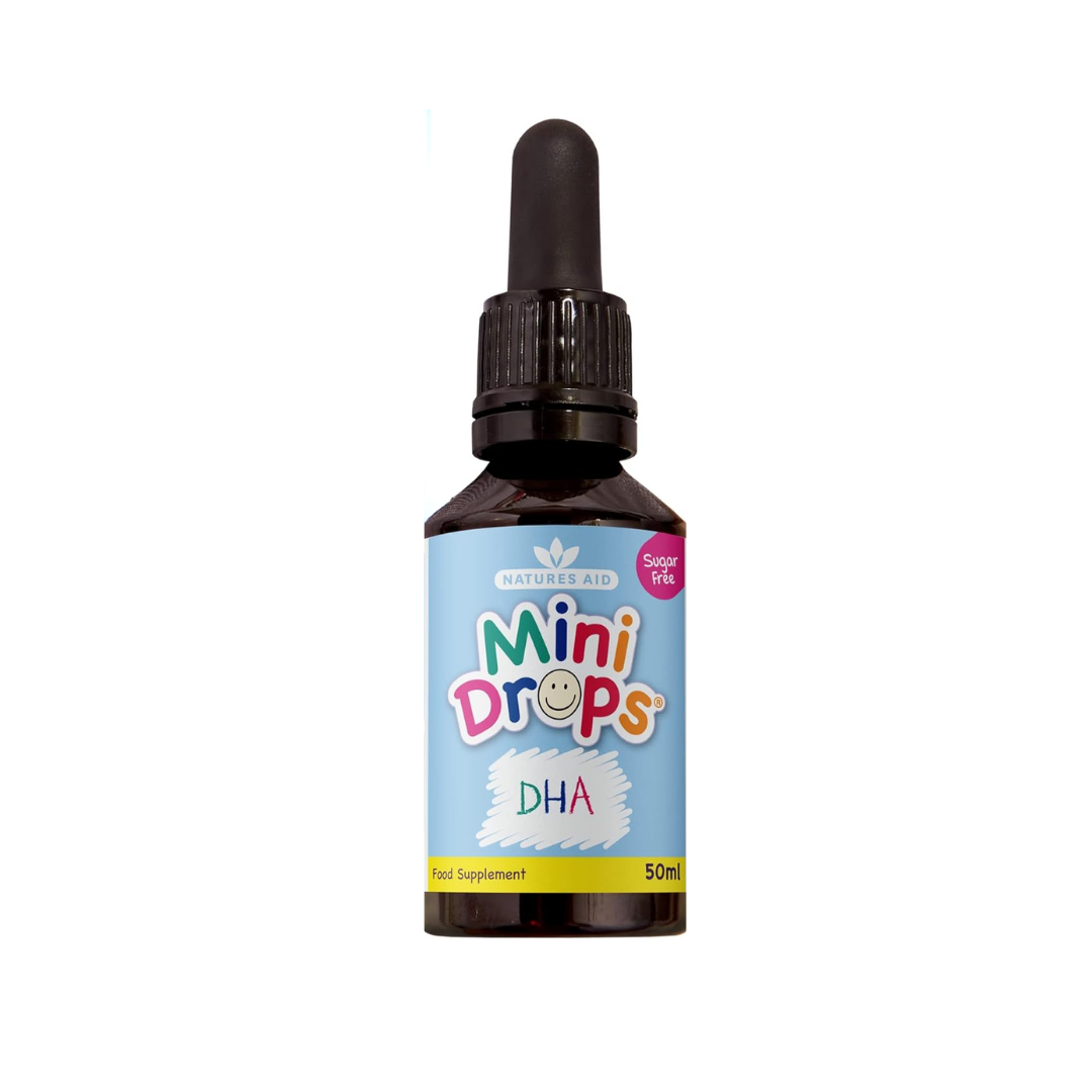 Natures Aid DHA Omega-3 Mini Drops for Babies & Kids 50ml | Daily Supplies