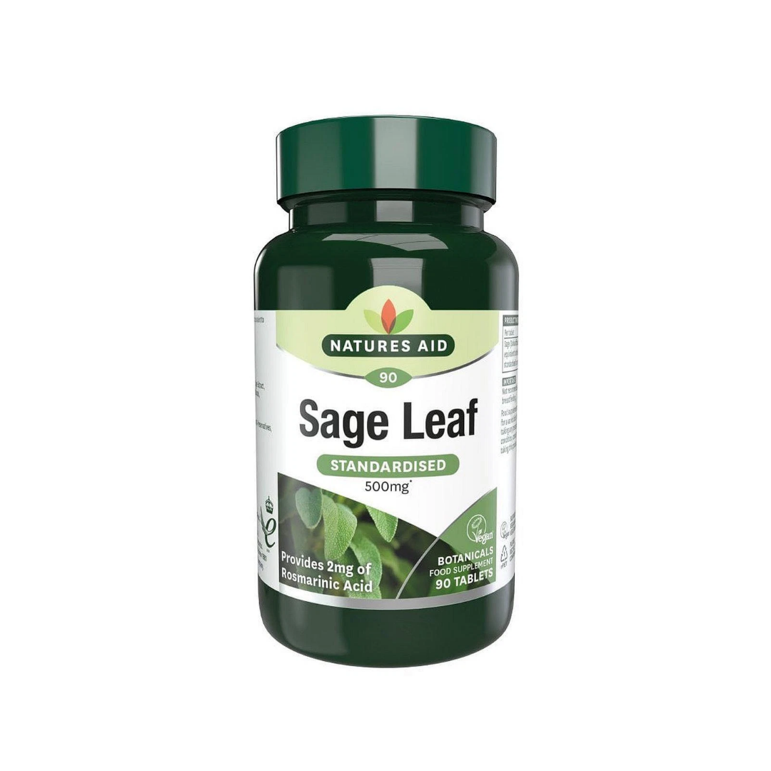 Natures Aid Sage Leaf with 2mg Rosmarinic Acid for Women 90 Tablets | Daily Supplies