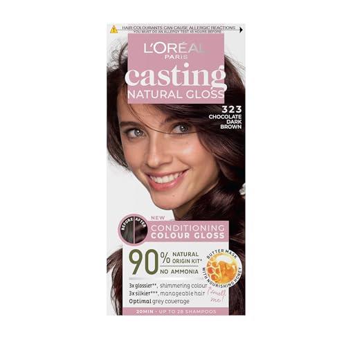 L'Oreal Casting Natural Gloss Permanent Hair Dye Chocolate Dark Brown 323 | Daily Supplies