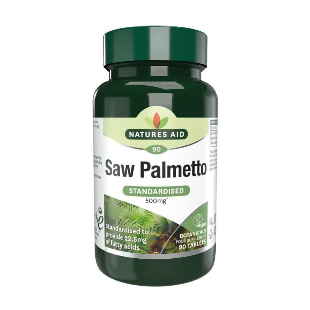 Natures Aid Saw Palmetto Standardised Vegan for Men 90 Tablets | Daily Supplies