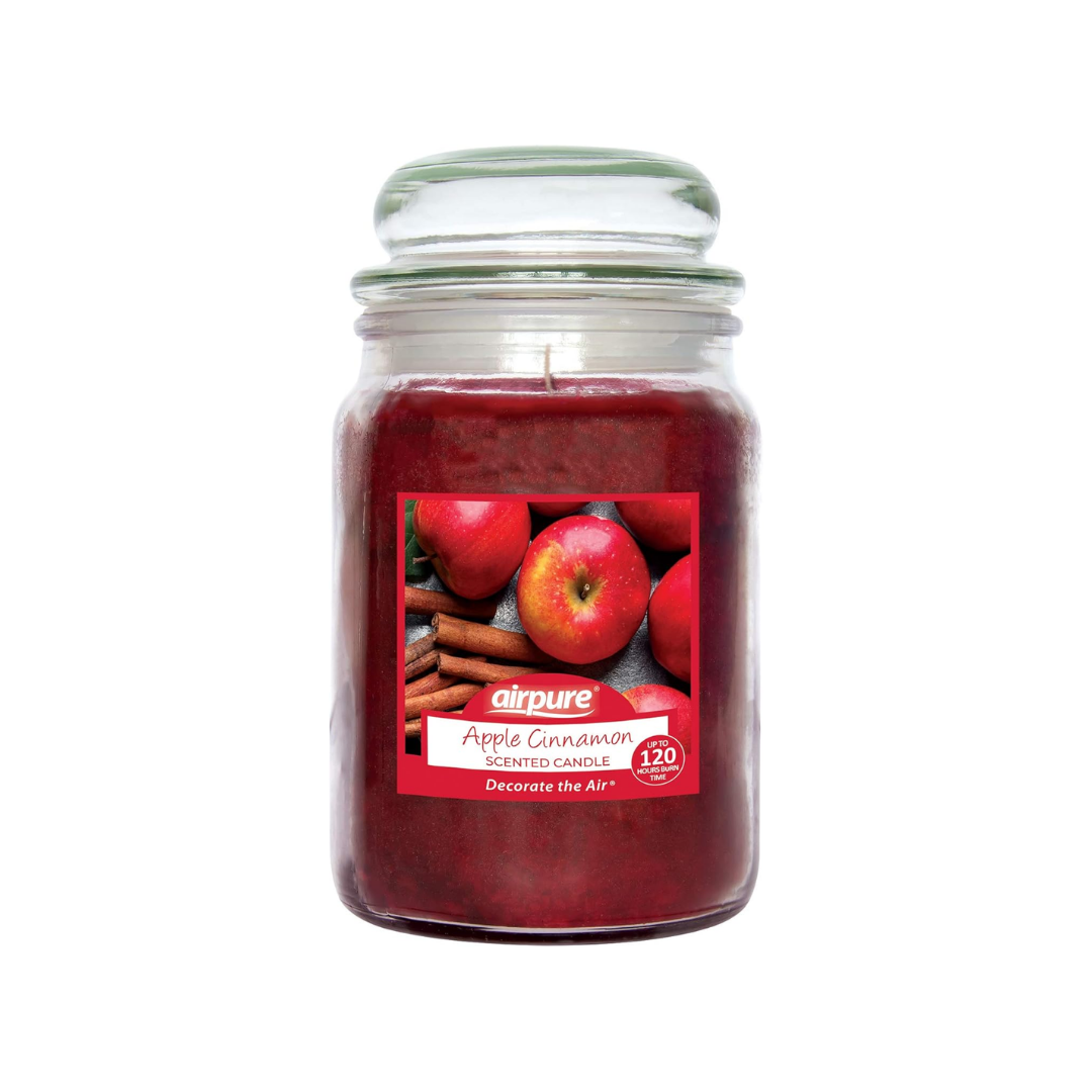 Airpure Apple Cinnamon Scented Candle Jar for Home & Office 18oz | Daily Supplies