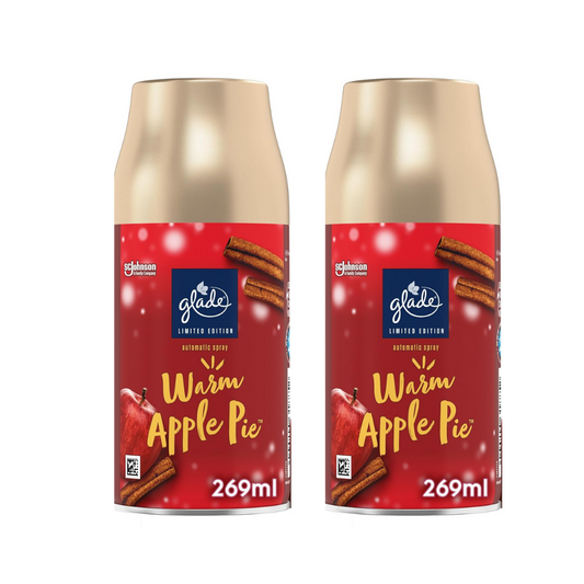 Glade Automatic Spray Air Freshener Twin Refill Warm Apple Pie 269ml | Daily Supplies