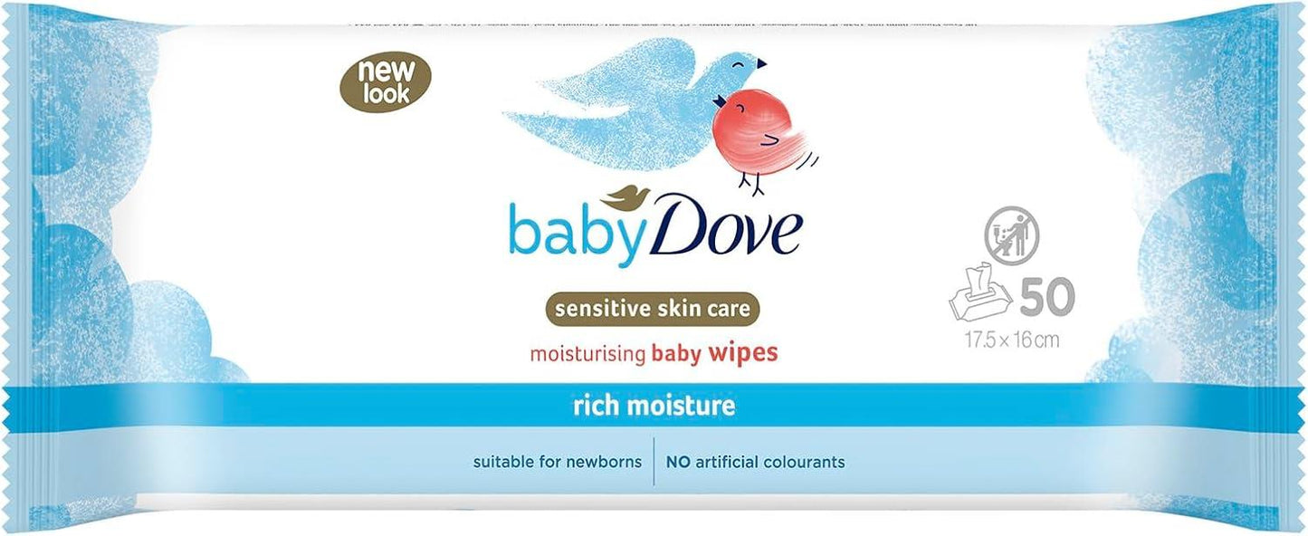 Dove Baby Rich Moisture Moisturising Baby Wipes 50's | Daily Supplies