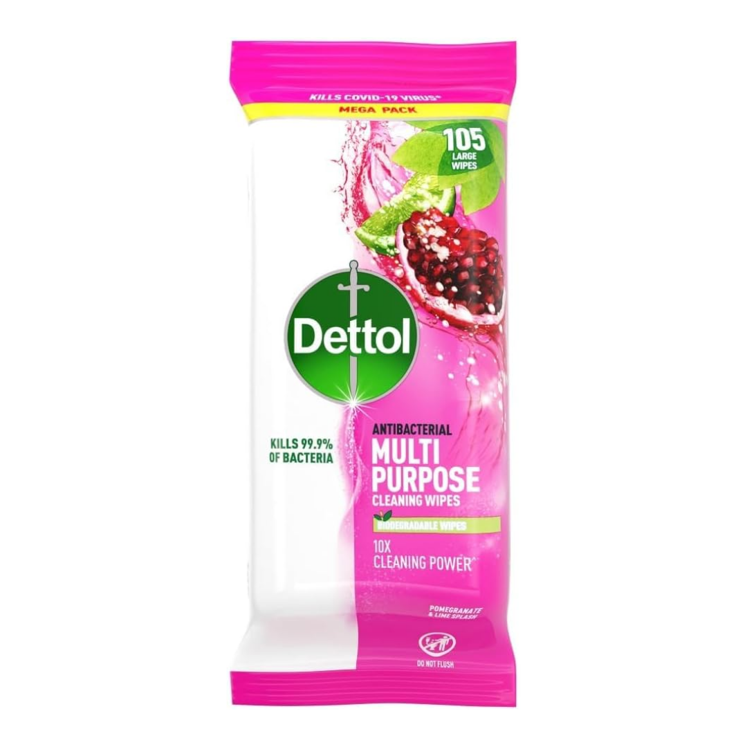 Dettol Antibacterial Multi-Purpose Cleaning Wipes 105 Wipes Pack | Daily Supplies