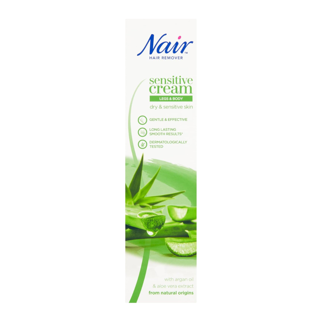 Nair Hair Removal Cream with Aloe Vera & Argan Oil for Sensitive Skin, 100ml | Daily Supplies